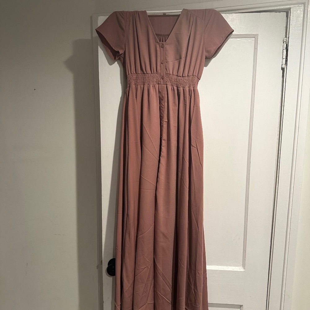 Blush Maxi Dress Pockets